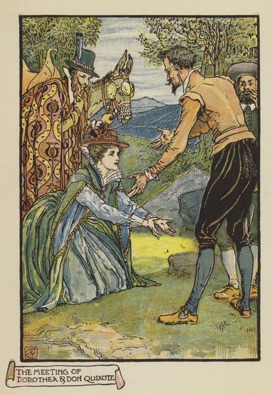 Dorothean ja Don Quijoten tapaaminen tekijältä after Walter Crane