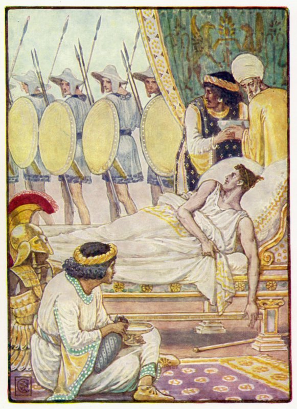 Hän katsoi heitä vaivautuneena heidän ohittaessaan tekijältä after Walter Crane