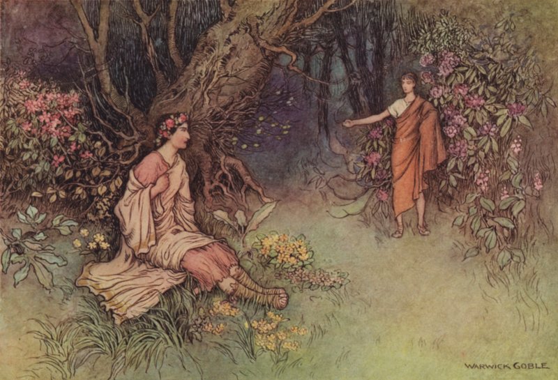Geoffrey Chaucer, The Knights Tale tekijältä after Warwick Goble