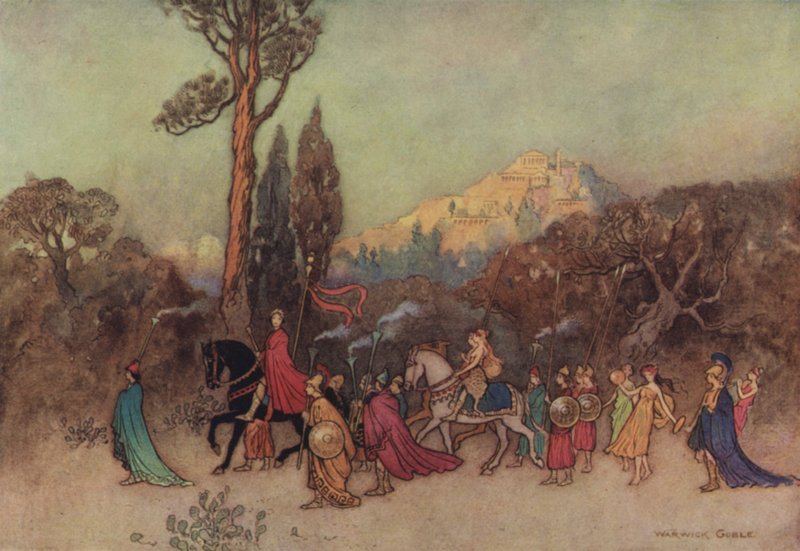 Geoffrey Chaucer, The Knights Tale tekijältä after Warwick Goble