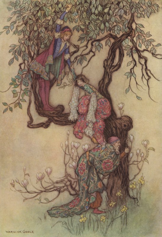 Geoffrey Chaucer, Kauppiaiden tarina tekijältä after Warwick Goble