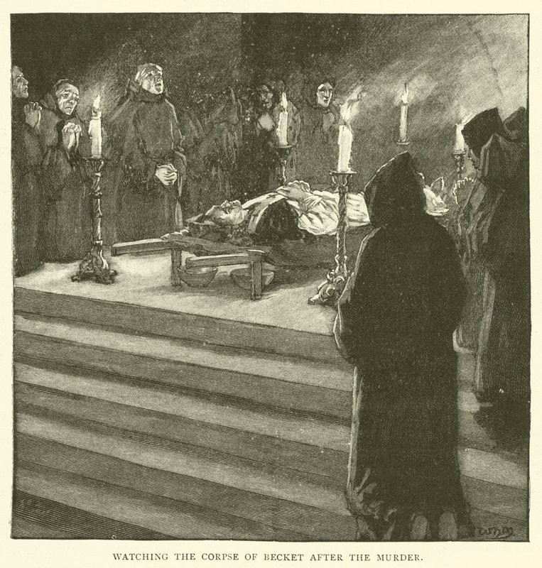 Katsomassa Becketin ruumista murhan jälkeen tekijältä after William Henry Margetson