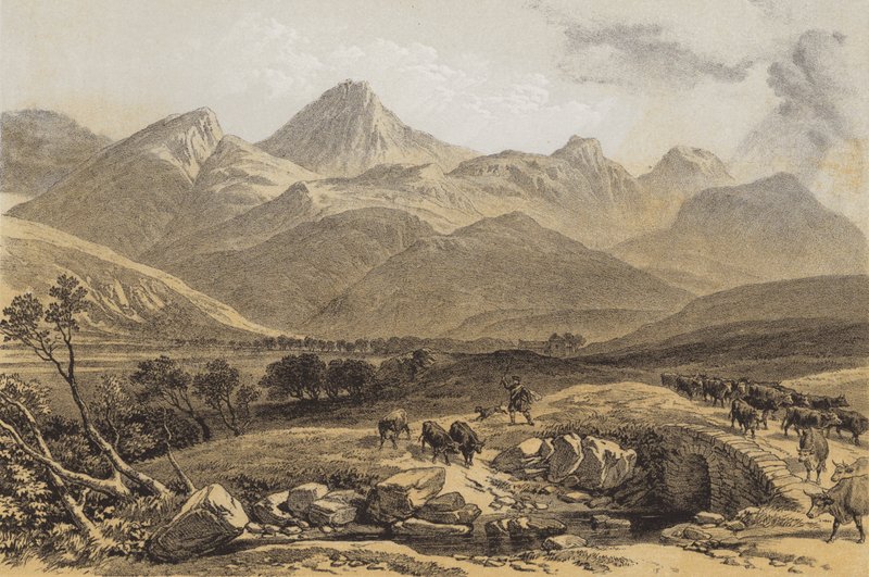 Benmore, Perthshire (chromolitho) tekijältä after William Leighton Leitch
