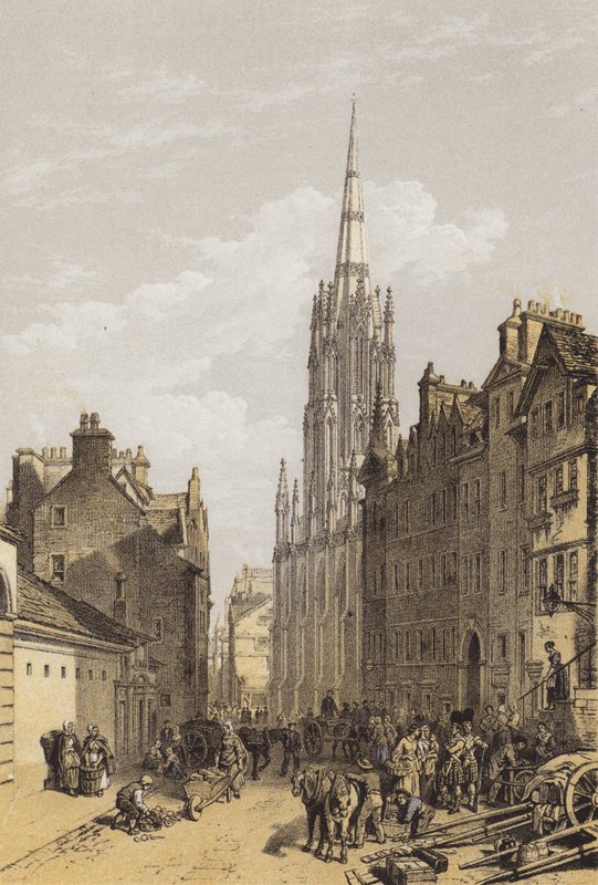 New Assembly Hall, Edinburgh (chromolitho) tekijältä after William Leighton Leitch