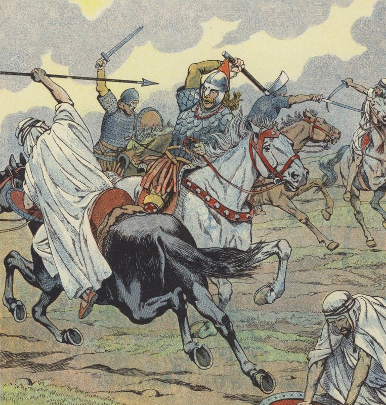 Charles Martel Poitiersin taistelussa, 732 tekijältä Onfray de Breville Job