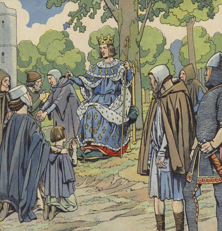 Ranskan kuningas Ludvig IX jakaa oikeutta tekijältä pseudonym for Onfray de Breville Jacques Job