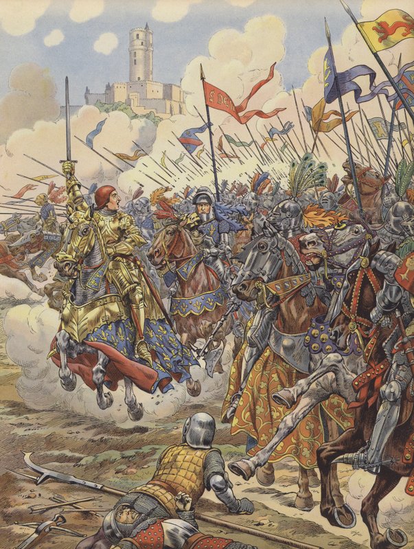 Ranskan Ludvig XI johti armeijaansa Montlheryn taisteluun tekijältä pseudonym for Onfray de Breville Jacques Job