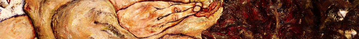 Syleily, 1917 (Egon Schiele), Detail: Umklammernde Hand am Rücken