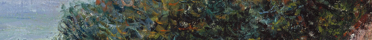Tie La Cavéessa, Pourvillessa (Claude Monet), Detail: Dunkles Buschwerk rechts