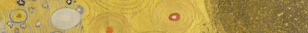 Suudelma (Gustav Klimt), Detail: Kreisornamente des Frauenkleides