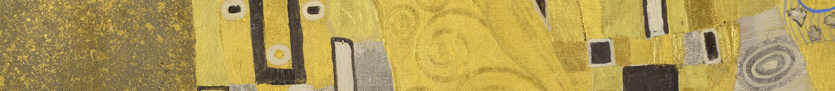 Suudelma (Gustav Klimt), Detail: Rechteckmuster des Männergewandes
