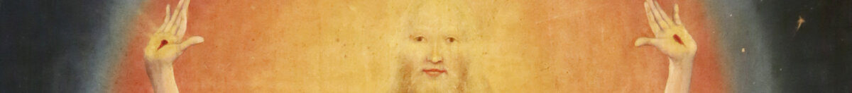 Ylösnousemus (Matthias Grünewald), Detail: Leuchtendes Antlitz Christi