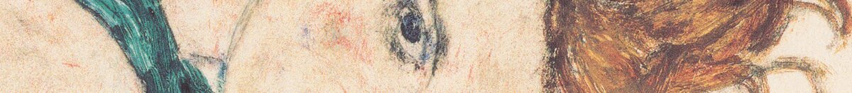 Istuva nainen polvi kohotettuna (Egon Schiele), Detail: Gesicht mit rotem Haar