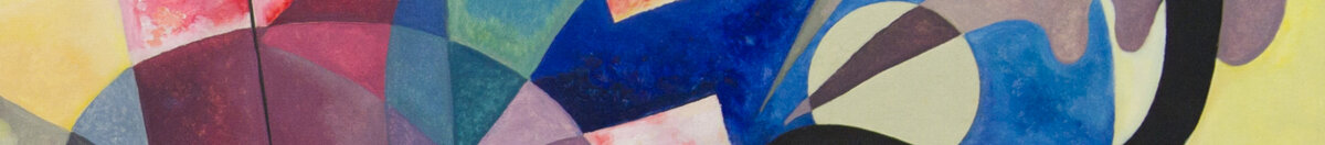 Keltainen punainen sininen (Wassily Kandinsky), Detail: Blauer Kreis mit schwarzer Schlangenlinie
