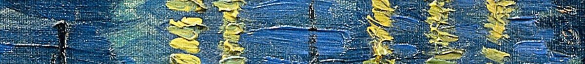 Tähtiyö Rhônen yllä (Vincent van Gogh), Detail: Gaslichter spiegeln sich im Fluss