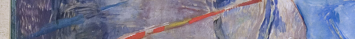 Aurinko (Edvard Munch), Detail: Blaue Felsküste links