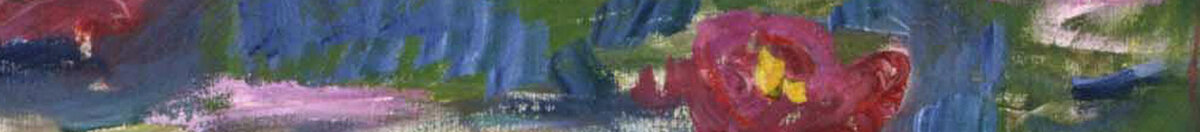 Lumpeet, 1916 (Claude Monet), Detail: Blüten links mit Spiegelung