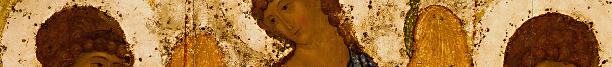 Pyhä kolminaisuus (Andrei Rublev), Detail: Gesicht des mittleren Engels