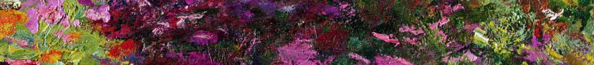 Polku Monet'n puutarhassa, Giverny, 1902 (Claude Monet), Detail: Magenta Blumenrabatte rechts