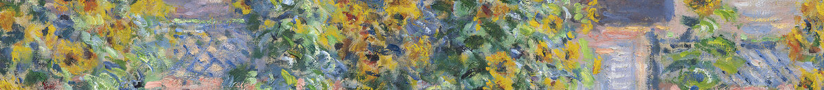 Taiteilijan puutarha Vétheuil'ssä, 1880 (Claude Monet), Detail: Sonnenblumen vor blauem Himmel