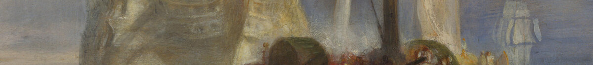 Taistelevainen Temeraire, 1839 (Joseph Mallord William Turner), Detail: Dampfschlepper mit Rauchfahne