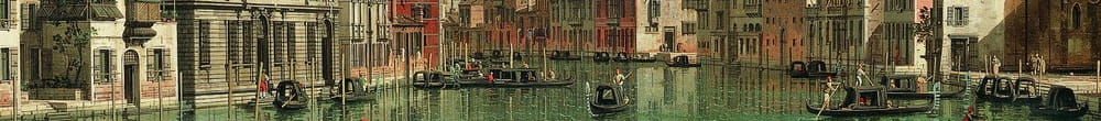 Canal Grande, Venetsia, katsoen kaakkoon, Campo della Carità oikealla, 1730-luku. (Giovanni Antonio Canal)