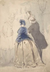 Katukuva Vanity Fairista, Amelia, George Osborne ja Dobbin recto..., 1800-1819.