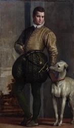 Poika vinttikoiran kanssa, noin 1570-luku (öljy kankaalle)
