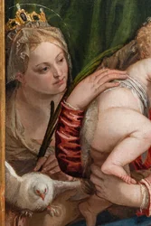 Madonna ja Jeesus-lapsi S. Catherine of Alessandrian ja Pietarin välillä, yksityiskohta