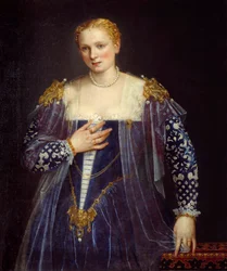 Muotokuva kauniista Nanista Paolo Veronesen (1528-1588) 1500-luvun aurinko. 1,19x1,03 m