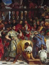 Kaanan häät, yksityiskohta: Kaanan häiden viiniyksityiskohta. Fresko Paolo Veronese (1528-1588) Ec. pe