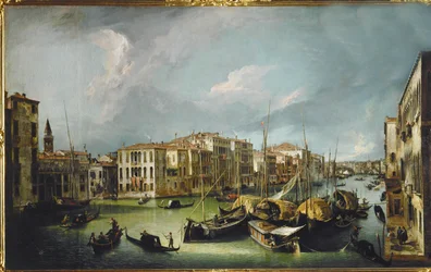 Canal Grande Venetsiassa ja Rialton silta (maalaus kankaalle)