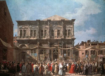 San Roccon juhla, Venetsia, noin 1735, Giovanni Antonio Canal, joka tunnetaan nimellä Canaletto (1697-1768), öljy kankaalle