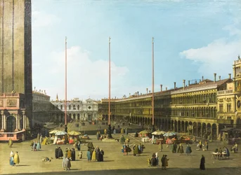 Venetsia, näkymä Piazza San Marcolle prokuratien kanssa