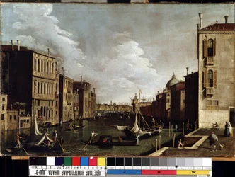""Näkymä Venetsian Canal Grandelle"" (Venetsia) Giovanni Antonion maalaus Canal detto il Canaletto (1697-1768). 1700-luvun Mikalojus Konstantinas Ciurlionisin taidemuseo, Kaunas, Liettua