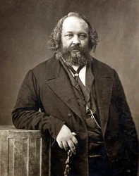 Muotokuva Michel Bakuninista (Bakunin) (1814-1876), venäläinen anarkisti"" Muotokuva Mikhail Aleksandrovich Bakuninista (1814-1876), kirjoittanut Nadar, Gaspard-Felix (1820-1910), noin 1860 - Albumin valokuva - Yksityiskokoelma