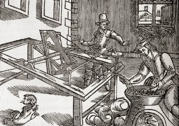 Silkkikääre, faksimile kuvasta Edward Williamin "Virginia Truly Valued", 1650, The Century Illustrated Monthly Magazine -lehdestä, julkaistu 1884 (litho)