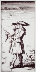 L. L. de Vallemontin "La Physique Occulten" ennustussauva, joka on kuvattu 1800-luvun lopulla julkaistussa "History of Magic" -kirjassa (litho)