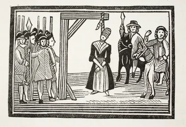 Neiti Davisin koko elämä ja seikkailut, yleisesti kutsuttu The Beauty in Disguise, kuvitus John Ashtonin pubista "Chap-books of the Eightenth Century". 1882 (litho)