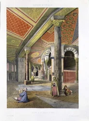 Omarin moskeijan galleria, Jerusalemin matkamuistoista, kaiverrettu Charles Claude Bachelier (fl.1830-60) ja Albert Adam (s.1833)