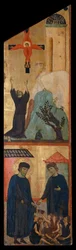Siunatun Andrea Galleranin diptyykki: Pyhä Fransiskus vastaanottaa stigmat ja siunatun Galleranin, oikea sisäpaneeli, n. 1270 (maalaus paneelissa)