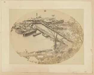 [Lower Wharf, Belle Plain, USMRR Construction Corps.] [16. toukokuuta 1864].