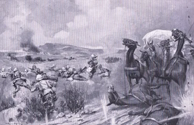 Hyökkäys saattuetta vastaan Buffelspoortissa, kuva Pretorian jälkeen: Sissisota, 1902