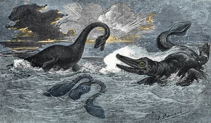 Plesiosaurus ja iktyosaurus varhaisjurakaudelta