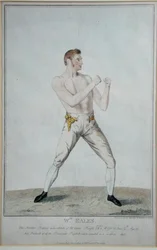 Wm. Eales, itsepuolustusasenteessa oleva tieteellinen professori, julkaistu 1819 (etsaus)