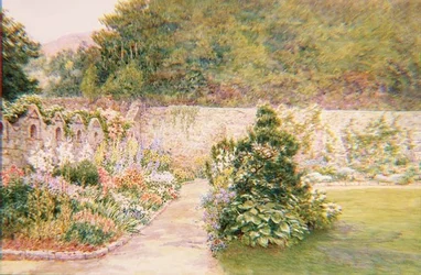 Puutarha Undermountissa, Bonchurchissa, Isle of Wightissa ja St. Boniface kaukana