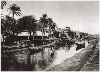 Ashar Creek, joka johtaa Shatt al-Arabiin, Basra, Irak, 1925.
