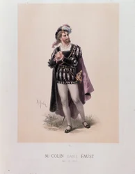 Monsieur Colin en el paper de Faust, òpera de Charles Gounod (litografia finlandès
