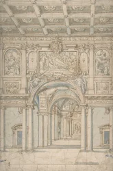Tutkimus Santa Maria Maggioren sisätiloista Roomassa, 1621-46.