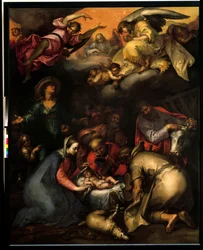 Abraham Bloemaertin (1564-1651) Paimenten palvonta maalaus 1612 su. 2,87 x 2,29 m Pariisi, Musee du Louvre